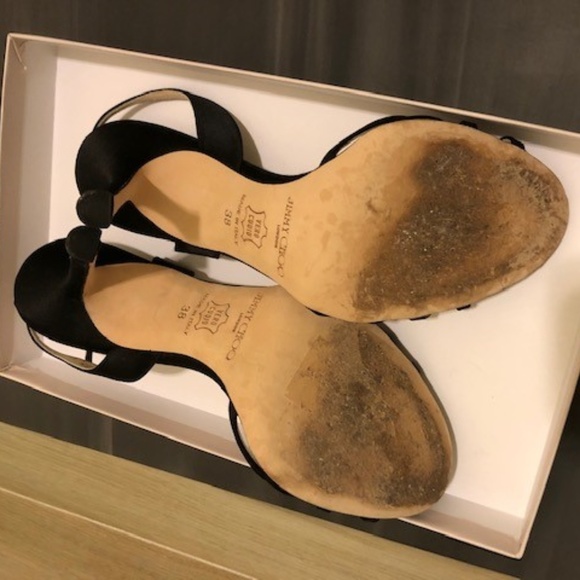 Jimmy Choo Black Satin SANDALS - Picture 5 of 7